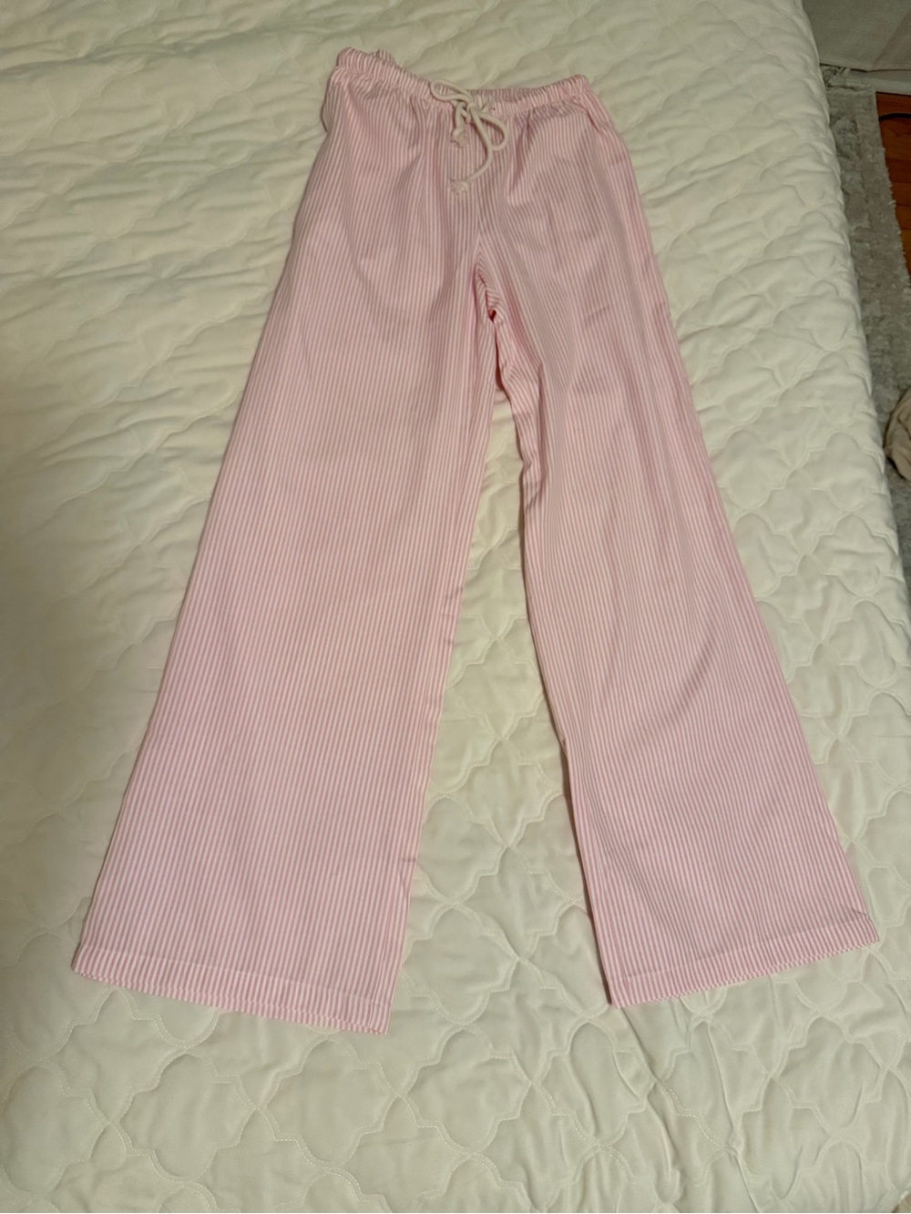 Pink Striped Wide-Leg Lounge Pants